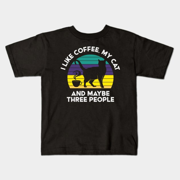 I Love Coffee and Cats Kids T-Shirt by machmigo